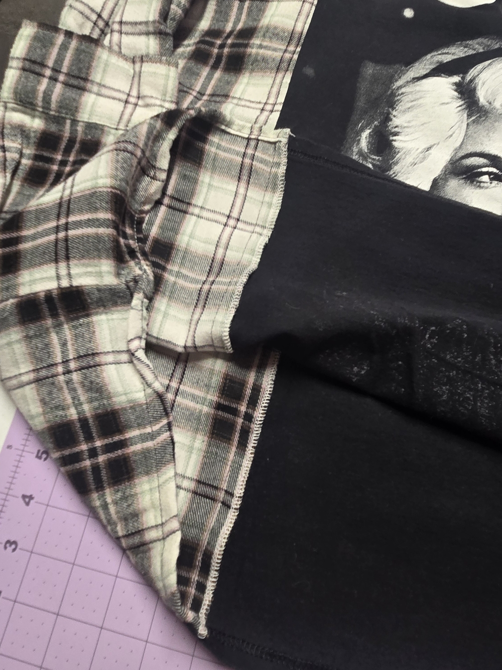 Dolly Parton One-of-a-Kind Upcycled Flannel Sleeve Shirt - Picture 13 of 14